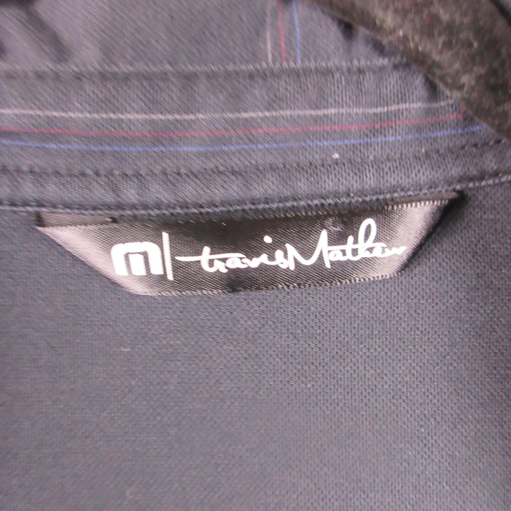 TravisMathew Polo Shirt Mens Medium Gray Palm Tree Stripe Pima‎ Golf Performance - Picture 4 of 8